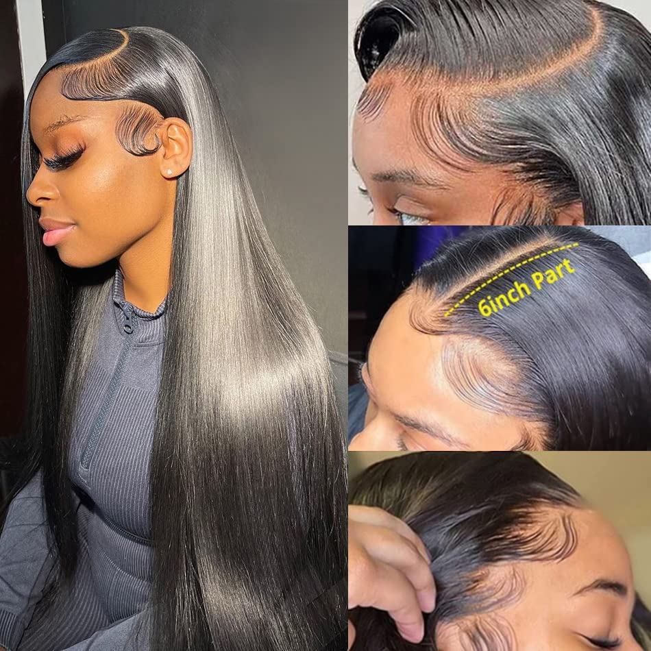 Straight Wigs 13x6 Front 180% Density Pre-Plucked Virgin Human Hair