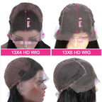 Straight Wigs 13x6 Front 180% Density Pre-Plucked Virgin Human Hair