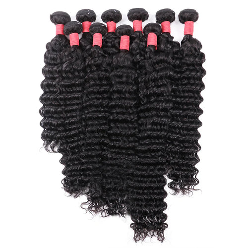 10 Bundles Deal - Wholesale human hair bundles- 10A Indian Virgin Hair (Varied Length 18"-28") Straight/Body/Deep