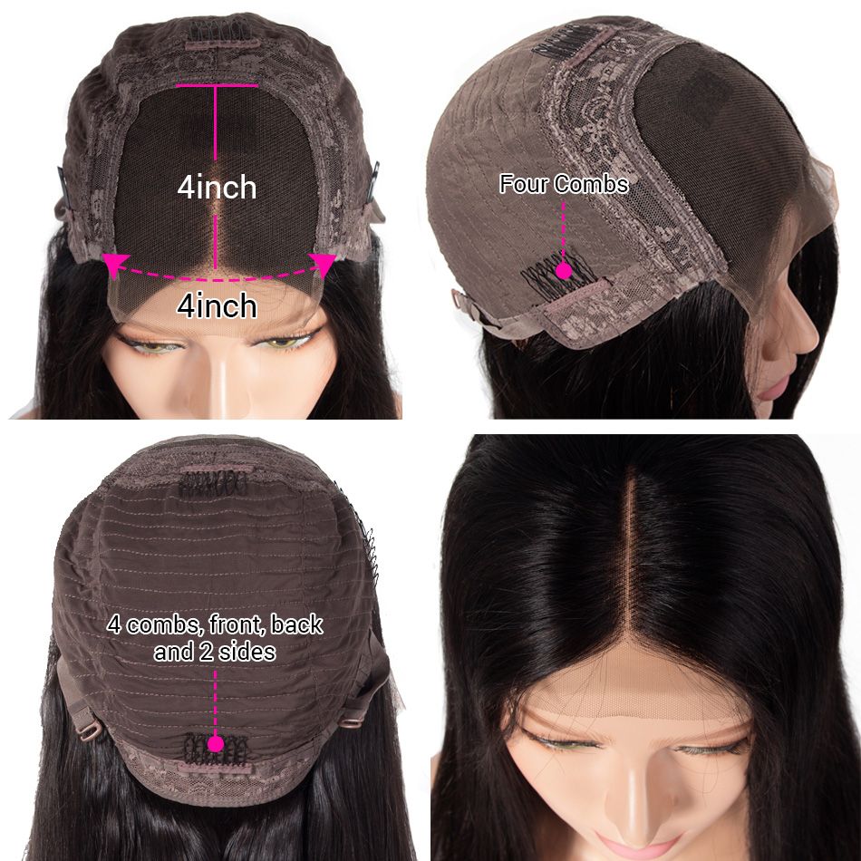4X4 Lace Closure Straight Wigs Virgin Human Hair
