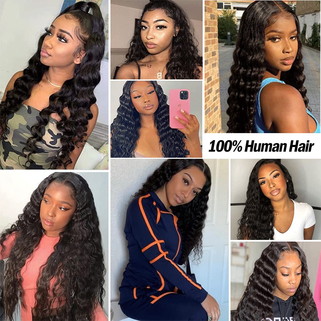8A Deep Wave Wigs 13x4 Lace Front 130% density