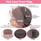 99J Burgundy Body Wave Wigs 13x4 Lace Front Pre-Plucked Virgin Human Hair