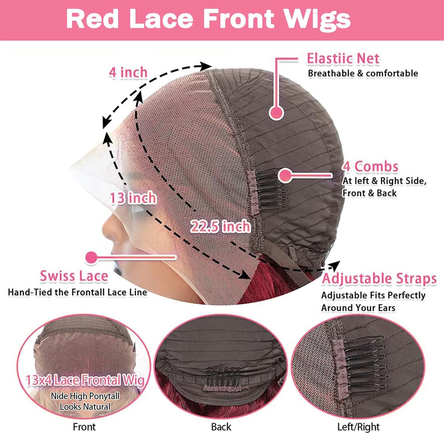 99J Burgundy Body Wave Wigs 13x4 Lace Front Pre-Plucked Virgin Human Hair