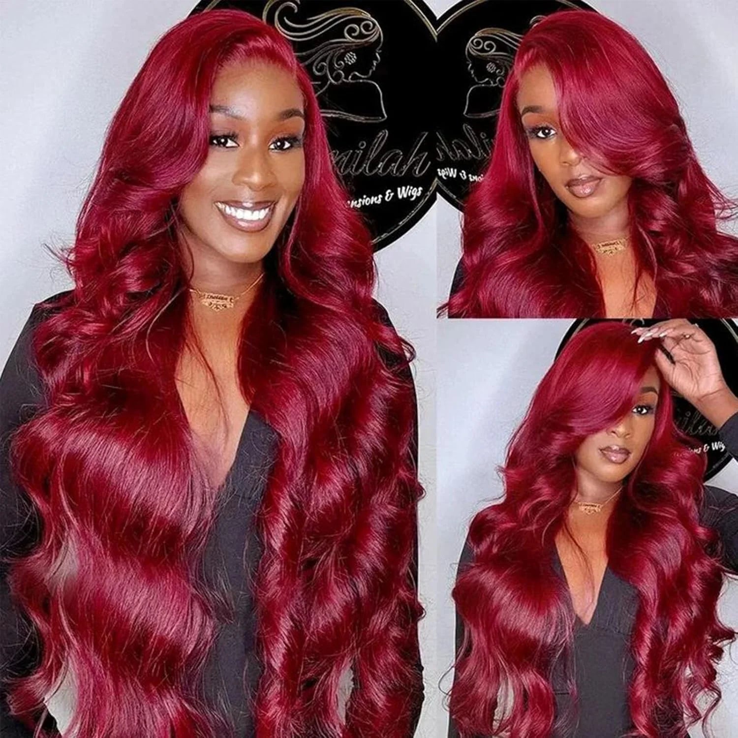 99J Burgundy Body Wave Wigs 13x4 Lace Front Pre-Plucked Virgin Human Hair