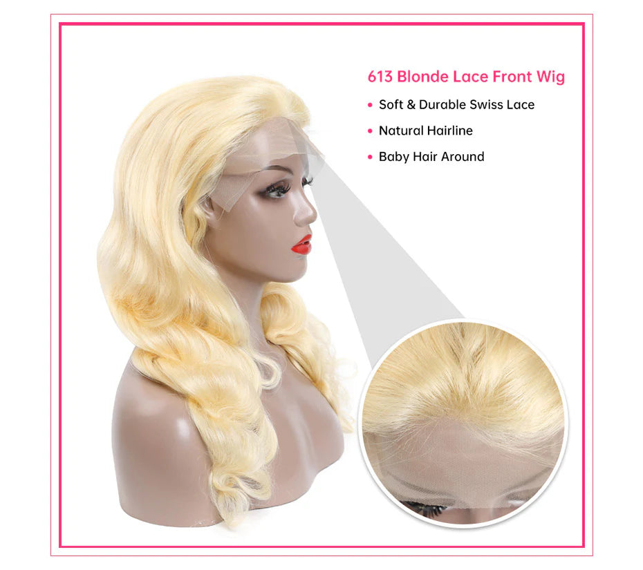 613 Blonde 13x4 HD Lace Front Wigs-Body Wave Human Hair Blonde Wigs
