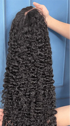 Burmese curly Wigs 13x4 Transparent Lace Front 180% Density Pre-Plucked Virgin Human Hair