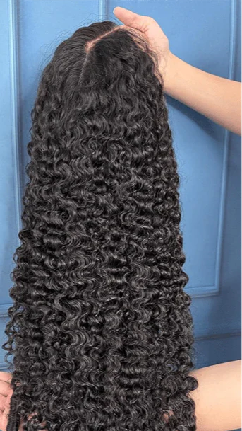 Burmese curly Wigs 13x4 Transparent Lace Front 180% Density Pre-Plucked Virgin Human Hair