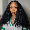 Burmese curly Wigs 13x4 Transparent Lace Front 180% Density Pre-Plucked Virgin Human Hair
