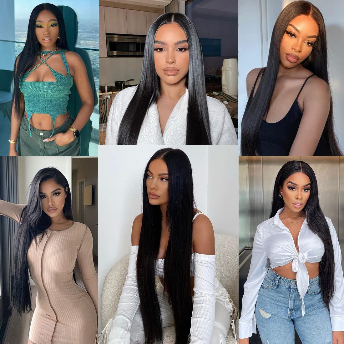 Straight Wigs 13x6 Front 180% Density Pre-Plucked Virgin Human Hair