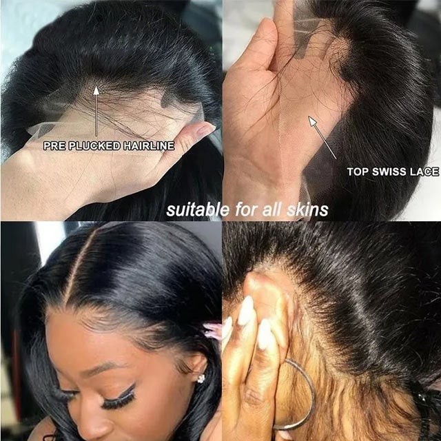 Super HD Lace Body Wave Wigs 13x4 Front 180% Density Pre-Plucked Virgin Human Hair